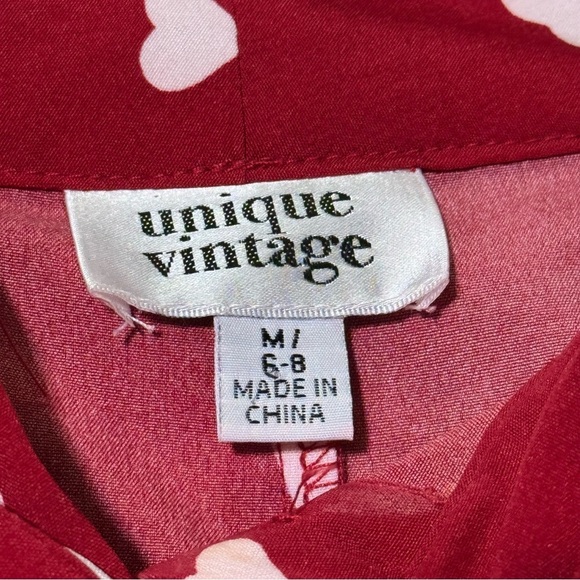 Unique Vintage Heart Print Blouse - Size Medium - Picture 4 of 5
